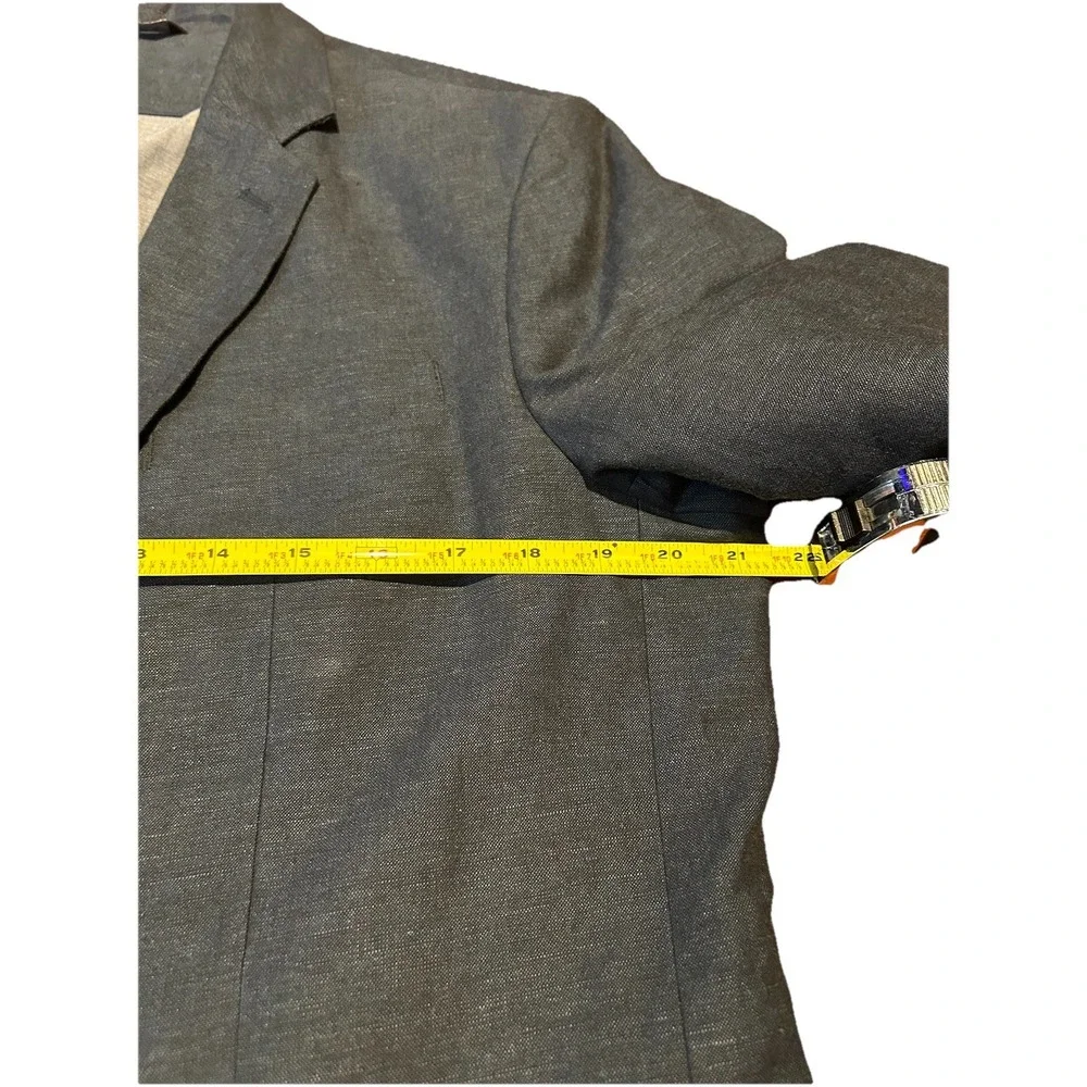 Banana Republic Blazer Linen Cotton Blend Navy Blue Jacket 42R‎ Tailored Fit